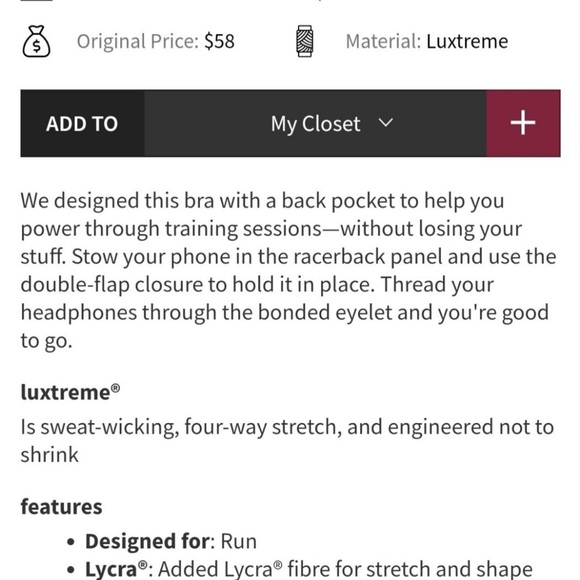 15 LULULEMON Pace Perfect sports Bra - Picture 4 of 4